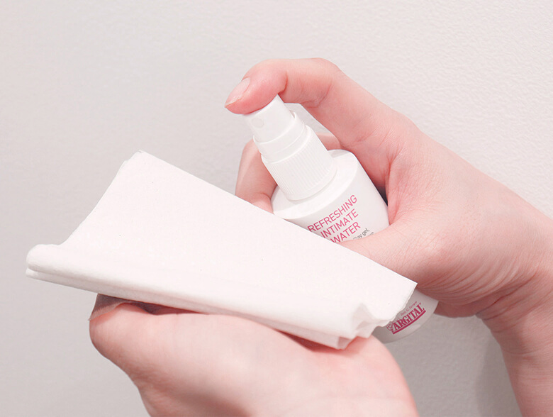 デリケートハイジーンクリアミストの使用シーン